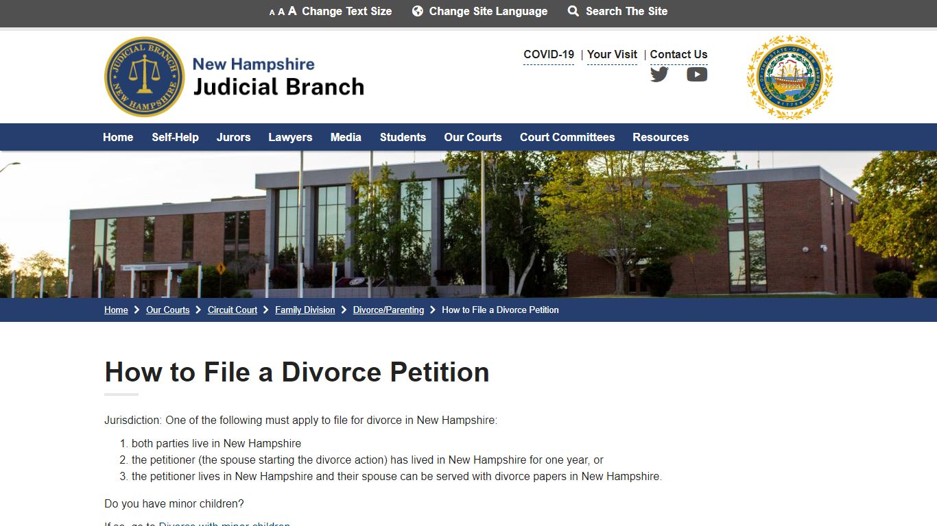 How to File a Divorce Petition | New Hampshire Judicial Branch